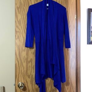 Royal blue waterfall cardigan. Size xl